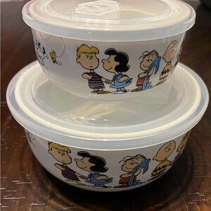 Snoopy & Peanuts Gang Nesting Bowls with Pressure Release Lids